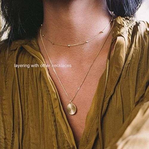 FREEKISS Personalized Jewlry Necklaces Beaded Choker with Snake Chain Necklace