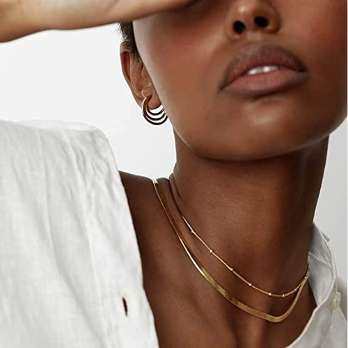 FREEKISS Personalized Jewlry Necklaces Beaded Figaro Snake Chain Necklace Good