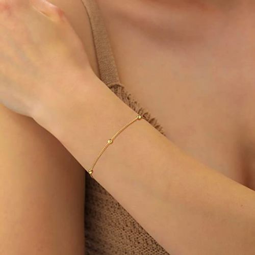 FREEKISS Personalized Jewlry Bracelets Figaro & Box & Cuban Bead Bracelets Gold