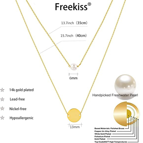 Layered Pearl & Disc Pendant Necklace