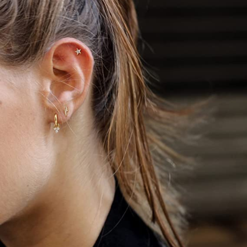 Lightning & Star Hoop Earrings Set