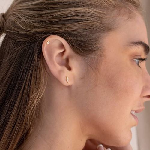 Lightning & Star Hoop Earrings Set