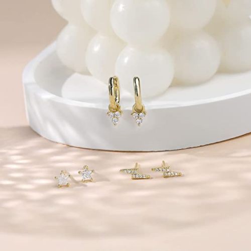 Lightning & Star Hoop Earrings Set