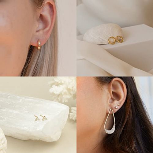 FREEKISS Personalized Jewlry Earrings Moon Star Earrings Set Gold