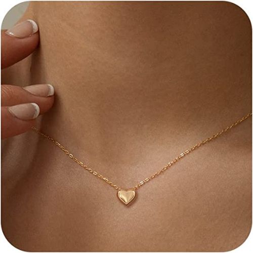 FREEKISS Personalized Jewlry Necklaces Small Gold Heart Necklace Gold