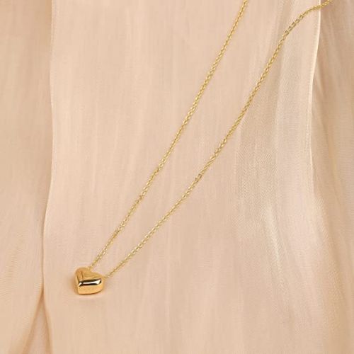 FREEKISS Personalized Jewlry Necklaces Small Gold Heart Necklace Gold