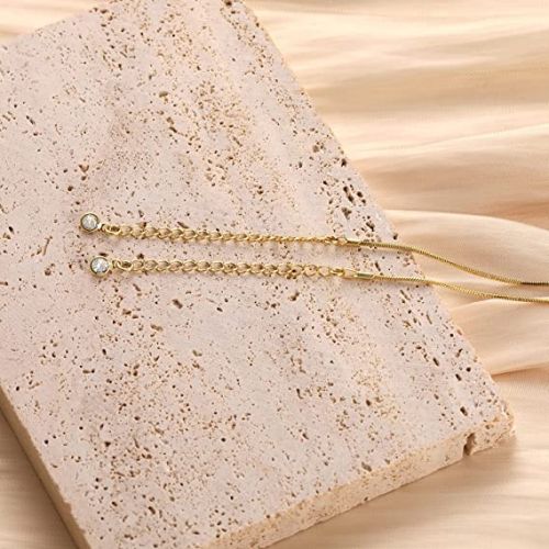 FREEKISS Personalized Jewlry Two Layered Herringbone Chain Necklace Gold