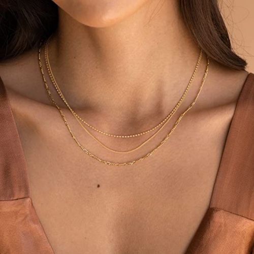 Layering Beads Cuban Figaro Necklace
