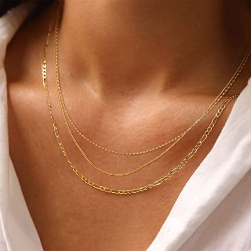 Layering Beads Cuban Figaro Necklace