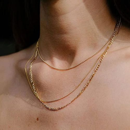Layering Beads Cuban Figaro Necklace