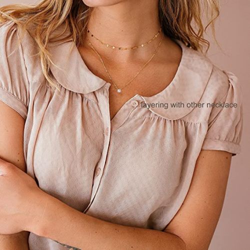 FREEKISS Personalized Jewlry Necklaces Simple CZ Diamond Necklace Gold