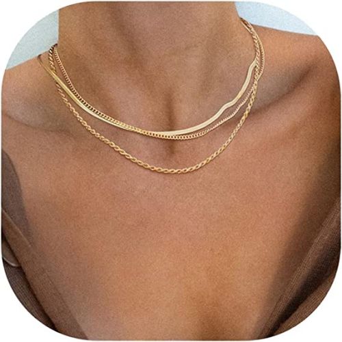 Three Layer Cuban Link & Snake Chain & Rope Necklace